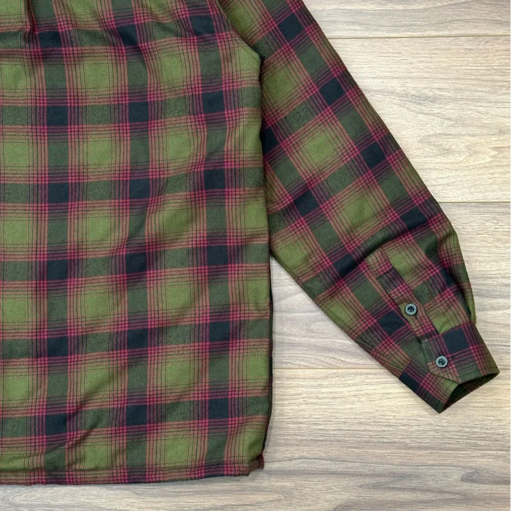 Dixxon Flannel The Payback Jacket Quilted Pearl Snap in Green/Black Size Large